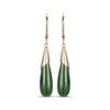 Thumbnail Image 2 of Pear-Shaped Nephrite Jade Drop Earrings 14K Yellow Gold 41mm