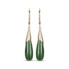 Thumbnail Image 1 of Pear-Shaped Nephrite Jade Drop Earrings 14K Yellow Gold 41mm