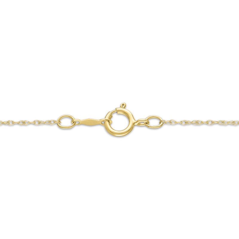 Main Image 4 of Pear-Shaped Lab-Created Emerald & Diamond Accent Necklace 10K Yellow Gold 18"