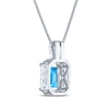 Thumbnail Image 3 of Swiss Blue Topaz & White Lab-Created Sapphire Necklace Sterling Silver 18"