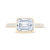 Thumbnail Image 3 of Lab-Grown Diamonds East West Emerald-Cut Bezel-Set Engagement Ring 2-3/8 ct tw 14K Yellow Gold