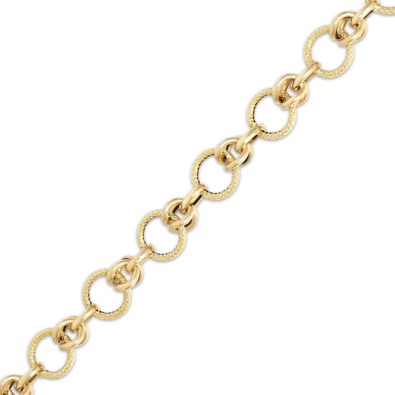 Main Image 2 of Byzantine Chain Link Bracelet Solid 10K Yellow Gold 7.5"