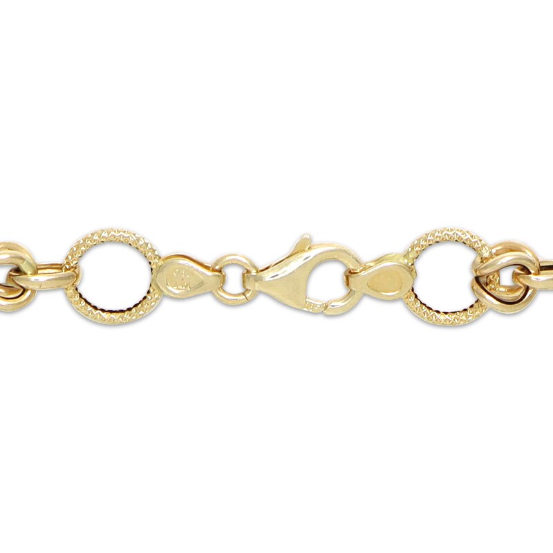 Main Image 3 of Byzantine Chain Link Bracelet Solid 10K Yellow Gold 7.5"