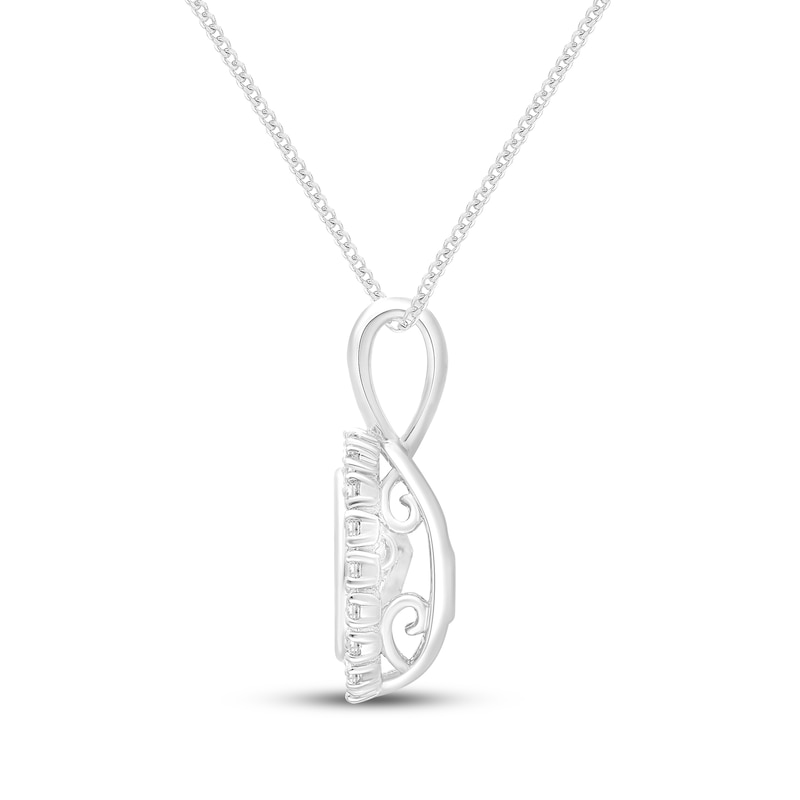 Main Image 3 of Unstoppable Love Diamond Halo Necklace 5/8 ct tw 10K White Gold 19"