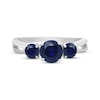 Thumbnail Image 3 of Blue Lab-Created Sapphire Three-Stone Ring Sterling Silver