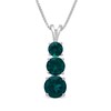 Thumbnail Image 1 of Lab-Created Emerald Graduated Three-Stone Necklace Sterling Silver 18"