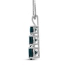 Thumbnail Image 2 of Lab-Created Emerald Graduated Three-Stone Necklace Sterling Silver 18"
