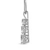 Thumbnail Image 2 of White Lab-Created Sapphire Graduated Three-Stone Necklace Sterling Silver 18"