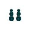 Thumbnail Image 2 of Lab-Created Emerald Graduated Three-Stone Earrings Sterling Silver