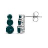 Thumbnail Image 3 of Lab-Created Emerald Graduated Three-Stone Earrings Sterling Silver