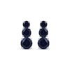 Thumbnail Image 2 of Blue Lab-Created Sapphire Graduated Three-Stone Earrings Sterling Silver