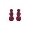Thumbnail Image 2 of Lab-Created Ruby Graduated Three-Stone Earrings Sterling Silver