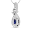 Thumbnail Image 3 of Oval-Cut Blue Lab-Created Sapphire & White Lab-Created Sapphire Swirl Necklace Sterling Silver 18"