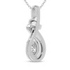 Thumbnail Image 3 of Oval-Cut White Lab-Created Sapphire Swirl Necklace Sterling Silver 18"