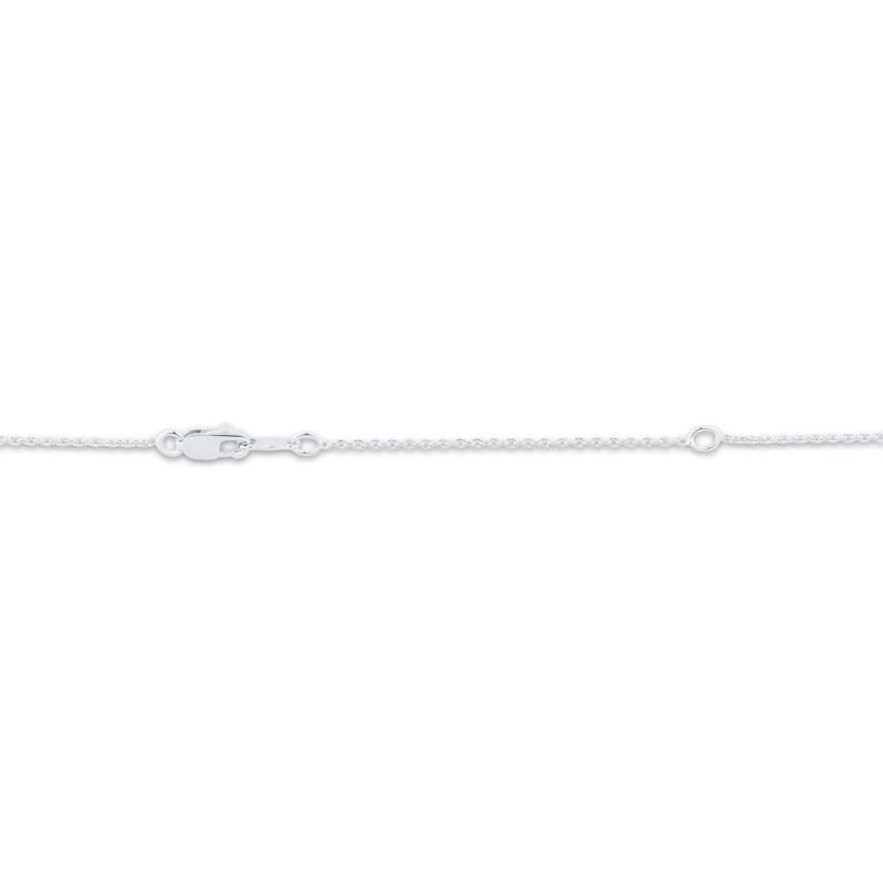 Main Image 4 of Emerald-Cut Pink Lab-Created Sapphire & White Lab-Created Sapphire Necklace Sterling Silver 18"