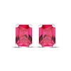 Thumbnail Image 2 of Emerald-Cut Lab-Created Ruby Stud Earrings Sterling Silver