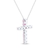 Thumbnail Image 3 of Lab-Created Ruby Cross Necklace Sterling Silver 18"