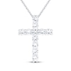Thumbnail Image 1 of White Lab-Created Sapphire Cross Necklace Sterling Silver 18"