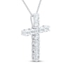 Thumbnail Image 2 of White Lab-Created Sapphire Cross Necklace Sterling Silver 18"