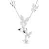 Thumbnail Image 1 of White Lab-Created Sapphire Butterfly Drop Necklace Sterling Silver 18"