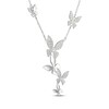 Thumbnail Image 2 of White Lab-Created Sapphire Butterfly Drop Necklace Sterling Silver 18"