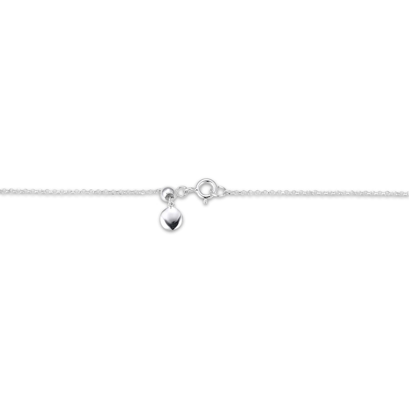 Main Image 4 of White Lab-Created Sapphire Butterfly Drop Necklace Sterling Silver 18"