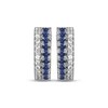 Thumbnail Image 2 of Blue & White Lab-Created Sapphire Huggie Hoop Earrings Sterling Silver
