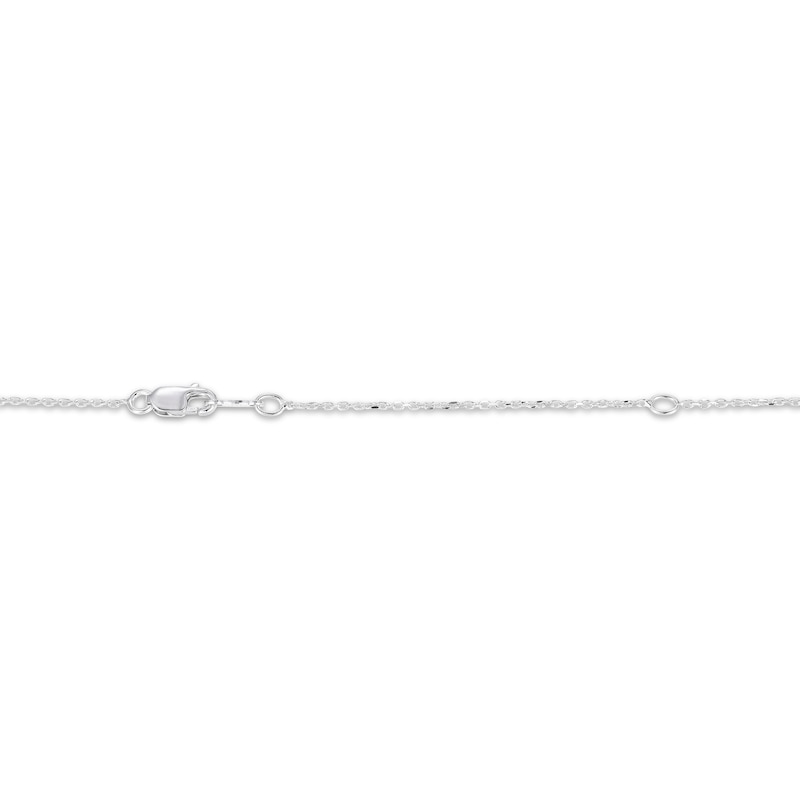 Main Image 4 of Marquise-Cut Blue Lab-Created Sapphire & White Lab-Created Sapphire Cross Necklace Sterling Silver 18"