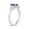 Thumbnail Image 2 of Pear-Shaped Blue Lab-Created Sapphire & White Lab-Created Sapphire Ring Sterling Silver