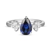 Thumbnail Image 3 of Pear-Shaped Blue Lab-Created Sapphire & White Lab-Created Sapphire Ring Sterling Silver
