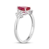 Thumbnail Image 2 of Pear-Shaped Lab-Created Ruby & White Lab-Created Sapphire Ring Sterling Silver