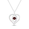Thumbnail Image 1 of Lab-Created Ruby & White Lab-Created Sapphire Heart Necklace Sterling Silver 18"
