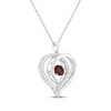 Thumbnail Image 2 of Lab-Created Ruby & White Lab-Created Sapphire Heart Necklace Sterling Silver 18"