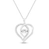 Thumbnail Image 1 of White Lab-Created Sapphire Heart Necklace Sterling Silver 18"