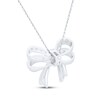 Thumbnail Image 3 of Pink & White Lab-Created Sapphire Bow Necklace Sterling Silver 18"