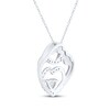 Thumbnail Image 3 of Heart-Shaped White Lab-Created Sapphire Mother & Child Heart Necklace Sterling Silver 18"