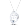 Thumbnail Image 3 of Heart-Shaped Blue & White Lab-Created Sapphire Mother & Child Heart Necklace Sterling Silver 18"