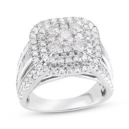 Adore Multi-Diamond Double Cushion Halo Engagement Ring 3 ct tw 14K White Gold