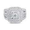 Thumbnail Image 4 of Adore Multi-Diamond Double Cushion Halo Engagement Ring 3 ct tw 14K White Gold