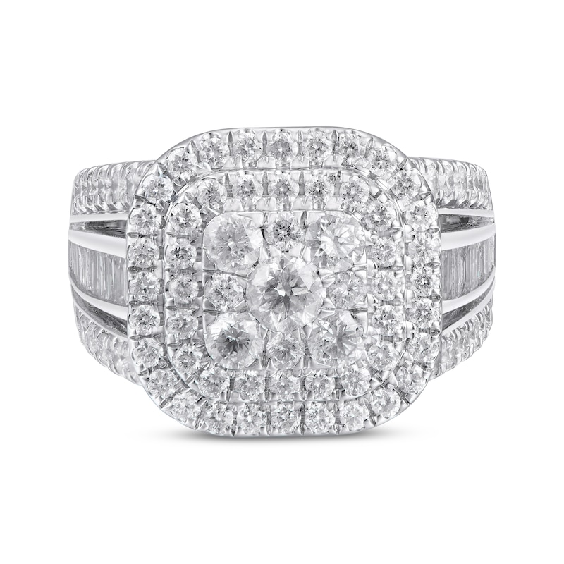 Main Image 4 of Adore Multi-Diamond Double Cushion Halo Engagement Ring 3 ct tw 14K White Gold