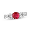 Thumbnail Image 1 of Lab-Created Ruby & White Lab-Created Sapphire Ring Sterling Silver