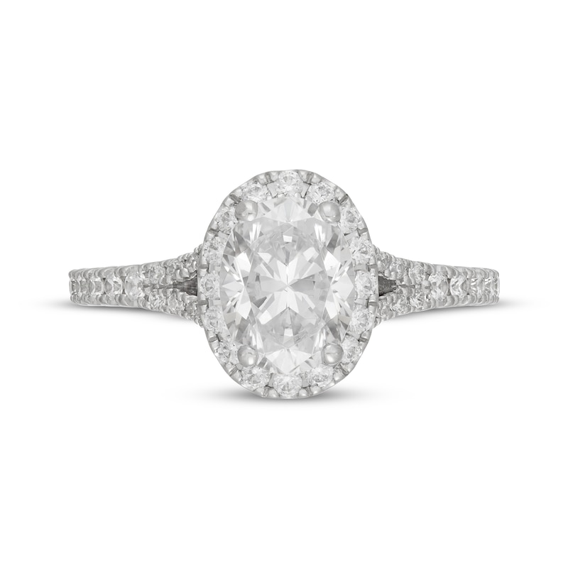 Main Image 6 of Neil Lane Oval-Cut Diamond Halo Engagement Ring 1-7/8 ct tw 14K White Gold
