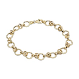 8.6mm Byzantine Chain Bracelet Solid 10K Yellow Gold 7.5"