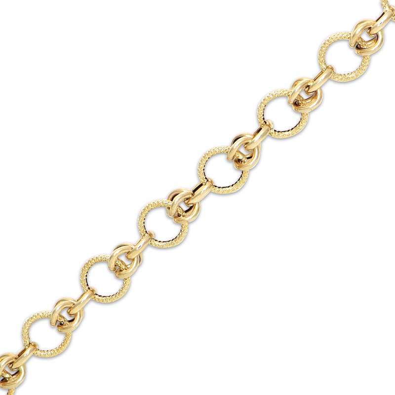 Main Image 2 of 8.6mm Byzantine Chain Bracelet Solid 10K Yellow Gold 7.5"
