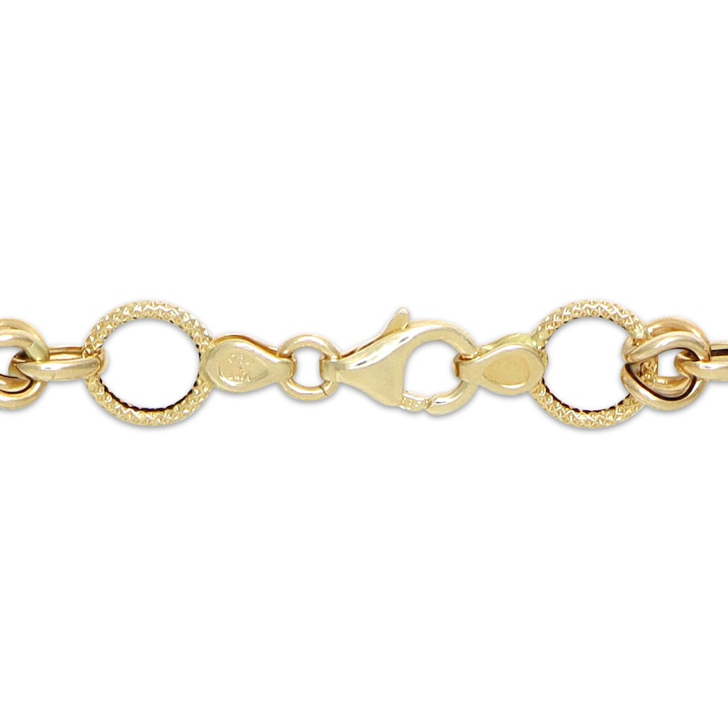 Main Image 3 of 8.6mm Byzantine Chain Bracelet Solid 10K Yellow Gold 7.5"