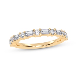 Adore Baguette & Round-Cut Diamond Stackable Anniversary Ring 1/2 ct tw 14K Yellow Gold