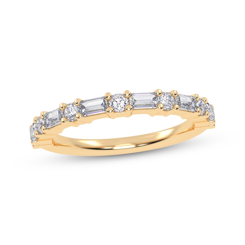 Main Image 1 of Adore Baguette & Round-Cut Diamond Stackable Anniversary Ring 1/2 ct tw 14K Yellow Gold