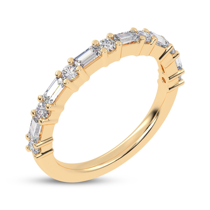 Main Image 2 of Adore Baguette & Round-Cut Diamond Stackable Anniversary Ring 1/2 ct tw 14K Yellow Gold