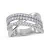 Thumbnail Image 1 of Diamond Multi-Row Crisscross Ring 1/2 ct tw 14K White Gold