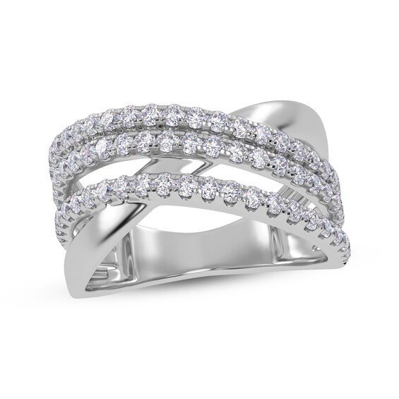 Diamond Multi-Row Crisscross Ring 1/2 ct tw 14K White Gold